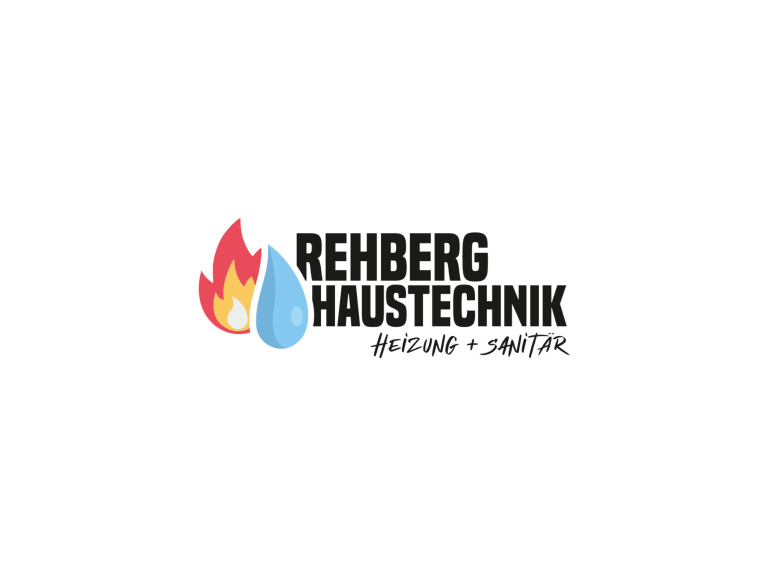 Rehberg Haustechnik Logo von Rehberg Haustechnik mit Feuer- und Tropfensymbol.